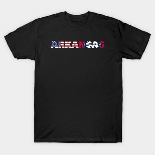 Arkansas State flag/ American flag logo T-Shirt